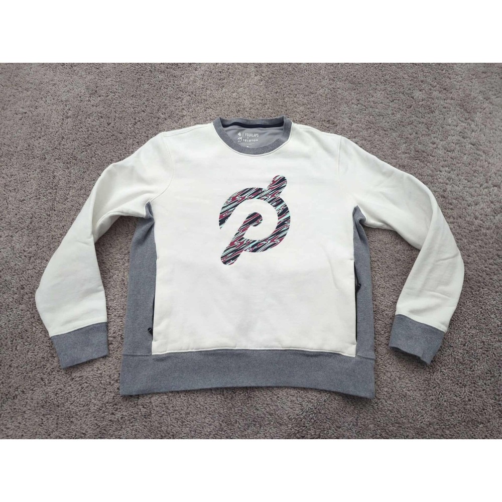 Fourlaps‎ x Peloton Pullover Sweatshirt Mens M Gray Long Sleeve Logo Athletic